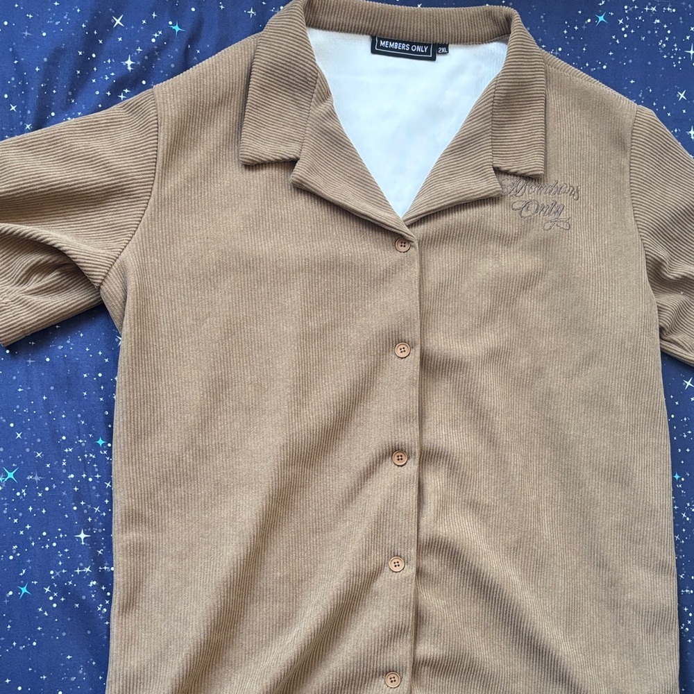 Members Only Brown Ribbed Shirt